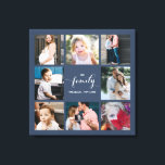 Toile Calligraphie personnalisée Famille 8 Photo Collage<br><div class="desc">Design moderne et élégant imprimé Calligraphie personnalisée Famille 8 Photo Collage Canvas Imprimer qui peut être customisé avec votre texte. Découvrez le magasin Graphic Art Design pour d'autres produits qui correspondent à ce design !</div>