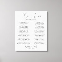 Calligraphie Script Mariage Vows Canvas Imprimer