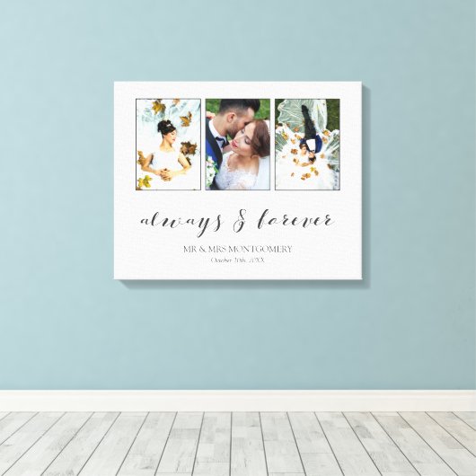 Toile Calligraphie Toujours & Forever Mariage Photo Coll (Insitu (Plancher de Bois))