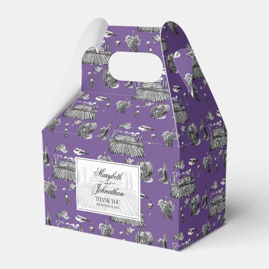 Toile & Calligraphy Editable Wedding Bedankdoosjes (Achterkant)