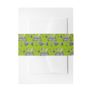 Toile & Calligraphy Editable Wedding Uitnodigingen Wikkel
