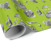 Toile & Calligraphy Editable Wrapping Paper Cadeaupapier (Rol Hoek)