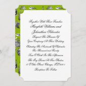 Toile & Calligraphy Wedding Invitation Card Kaart (Voorkant / Achterkant)