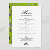 Toile & Calligraphy Wedding Menu Card (Voorkant / Achterkant)