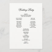 Toile & Calligraphy Wedding Program Card Programma (Achterkant)
