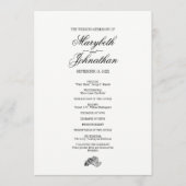 Toile & Calligraphy Wedding Program Card Programma (Voorkant)