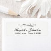 Toile & Calligraphy Wedding Return Address Label (Insitu)