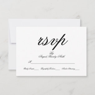 Toile & Calligraphy Wedding RSVP Kaart