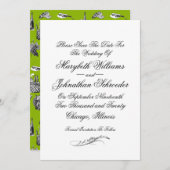 Toile & Calligraphy Wedding Save the Date Kaart (Voorkant / Achterkant)