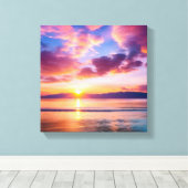Toile Calme coucher de soleil sur la plage (Insitu (Plancher de Bois))