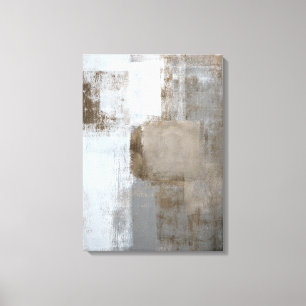 Toile "Calme et" art abstrait gris et Brown neutre