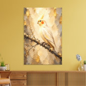 Toile Calopsitte beige doré élégant Luxe Impasto (Insitu(Salon))