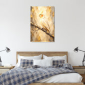 Toile Calopsitte beige doré élégant Luxe Impasto (Insitu(Chambre))