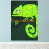 Toile Caméléon mignon vert (Insitu (Plancher de Bois))