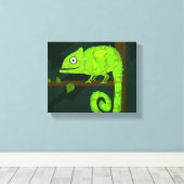 Toile Caméléon mignon vert (Insitu (Plancher de Bois))