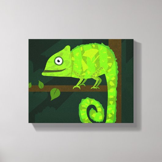 Toile Caméléon mignon vert (Recto)