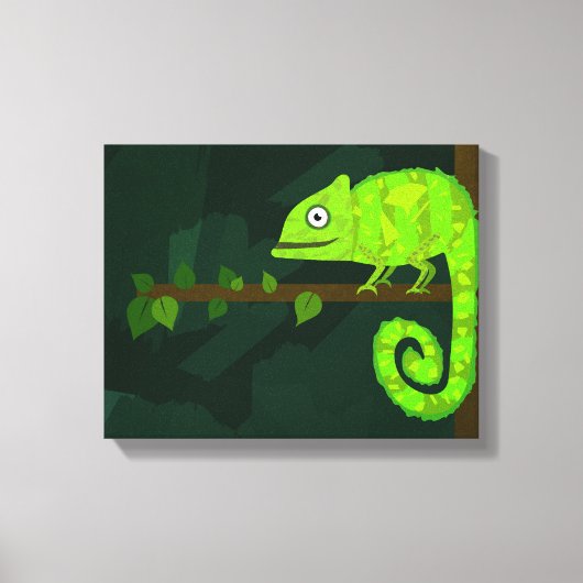 Toile Caméléon mignon vert (Recto)