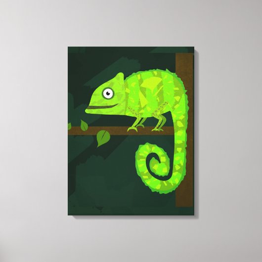 Toile Caméléon mignon vert (Recto)
