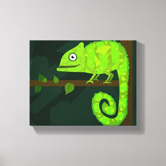 Toile Caméléon mignon vert (Recto)