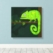 Toile Caméléon vert mignon (Insitu (Plancher de Bois))