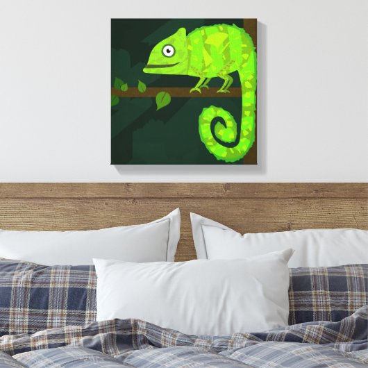 Toile Caméléon vert mignon (Insitu(Chambre))