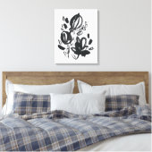 Toile Cameo Bloom - Noir et Blanc (Insitu(Chambre))
