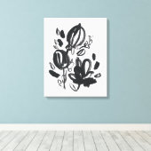 Toile Cameo Bloom - Noir et Blanc (Insitu (Plancher de Bois))