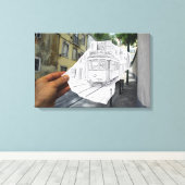 Toile Caméra Crayon - Tramway De Lisbonne (Insitu (Plancher de Bois))