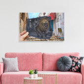Toile Caméra Crayon Vs - Lion Puissant (Insitu(Salon))