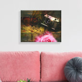 Toile Caméra, horloge et fleur vintage unique (Insitu(Salon))
