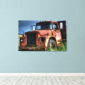 Toile Camion de ramassage international Antique Red (Insitu (Plancher de Bois))