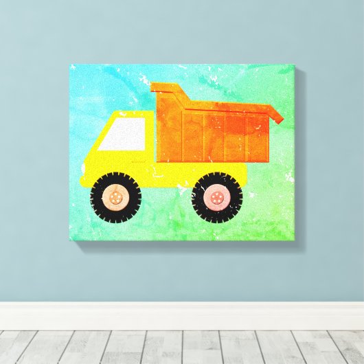 Toile Camion Jaune Distressed (Insitu (Plancher de Bois))