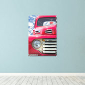 Toile Camion rouge vintage avec dés flous (Insitu (Plancher de Bois))