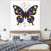 Toile Camiseta mariposa con flores multicolor (Insitu(Chambre))