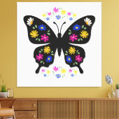 Toile Camiseta mariposa con flores multicolor (Insitu(Salon))