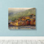 Toile Camogli, Italie aquarelle peinture enveloppé (Insitu (Plancher de Bois))