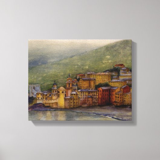 Toile Camogli, Italie aquarelle peinture enveloppé (Recto)