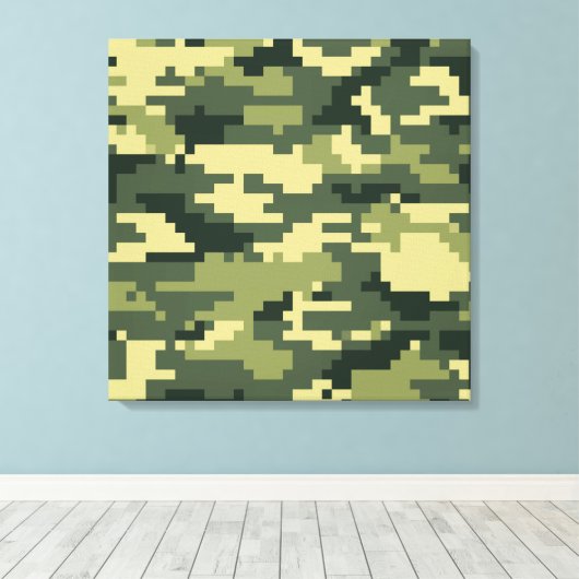 Toile Camouflage numérique en bois à 8 bits / Camo (Insitu (Plancher de Bois))