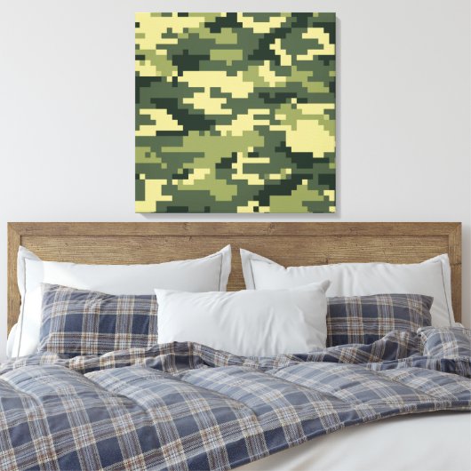 Toile Camouflage numérique en bois à 8 bits / Camo (Insitu(Chambre))