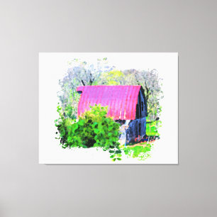 Toile *~* Campagne agricole AR19 Vieille grange rustique