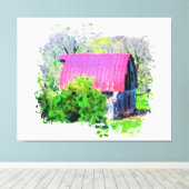 Toile *~* Campagne agricole AR19 Vieille grange rustique (Insitu (Plancher de Bois))