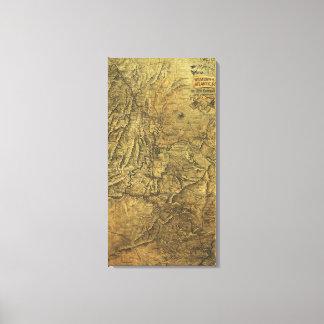 Toile Campagne Atlanta - Guerre civile Carte panoramique