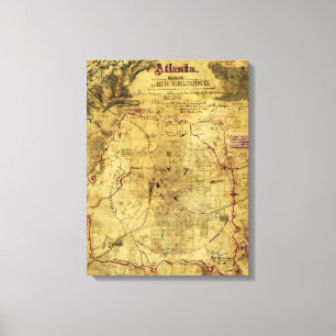 Toile Campagne d'Atlanta - carte panoramique de guerre