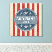 Toile Campagne politique - étoiles vintages et rayures (Insitu (Plancher de Bois))