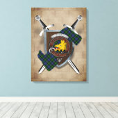 Toile Campbell Clan Badge Crossed Swords Canvas Print (Insitu (Plancher de Bois))