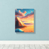 Toile Camping au lever du soleil (Insitu (Plancher de Bois))