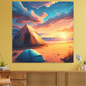 Toile Camping au lever du soleil (Insitu(Salon))