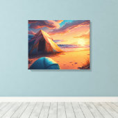 Toile Camping au lever du soleil (Insitu (Plancher de Bois))