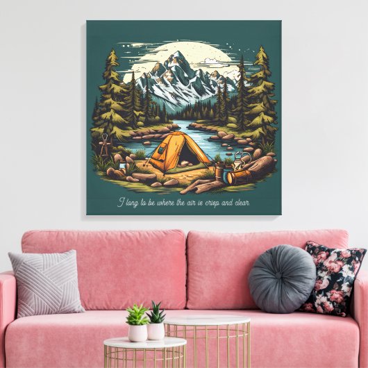 Toile Camping dans les Rocheuses Ajouter Texte Art (Insitu(Salon))