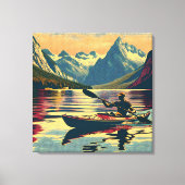 Toile Camping vintage Homme Kayak (Recto)